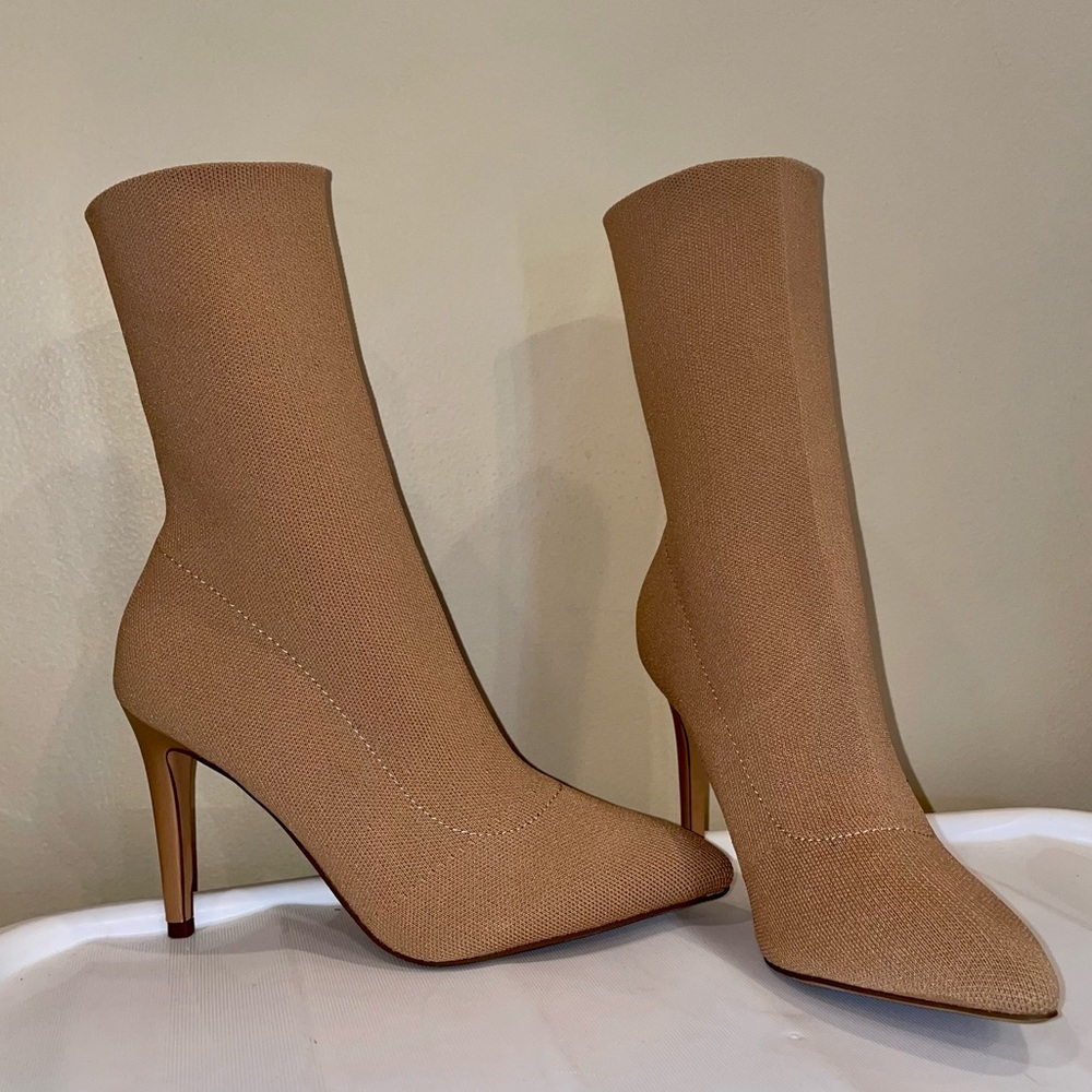 Tan Sock Ankle Bootie